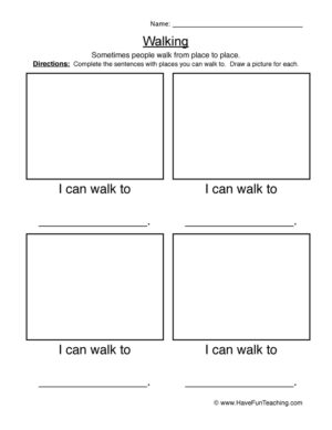 People Walking Transportation Worksheet
