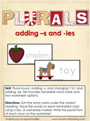 Plurals S IES Activity