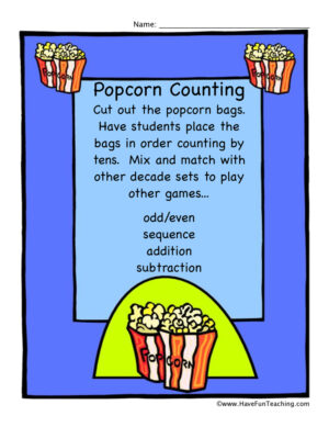 Popcorn Tens Game Activity