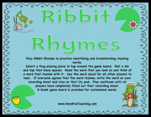 Ribbit Rhymes Activity