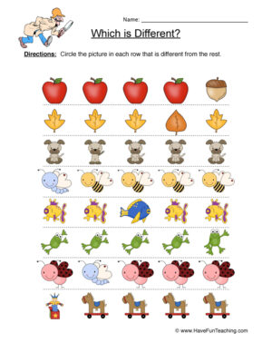 Same Different Picture Worksheet