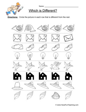 Same Different Items Worksheet