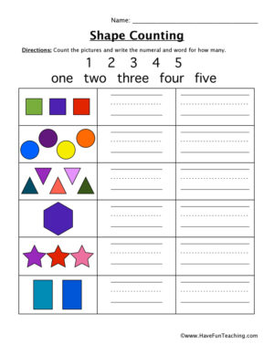 Shape Counting Worksheet