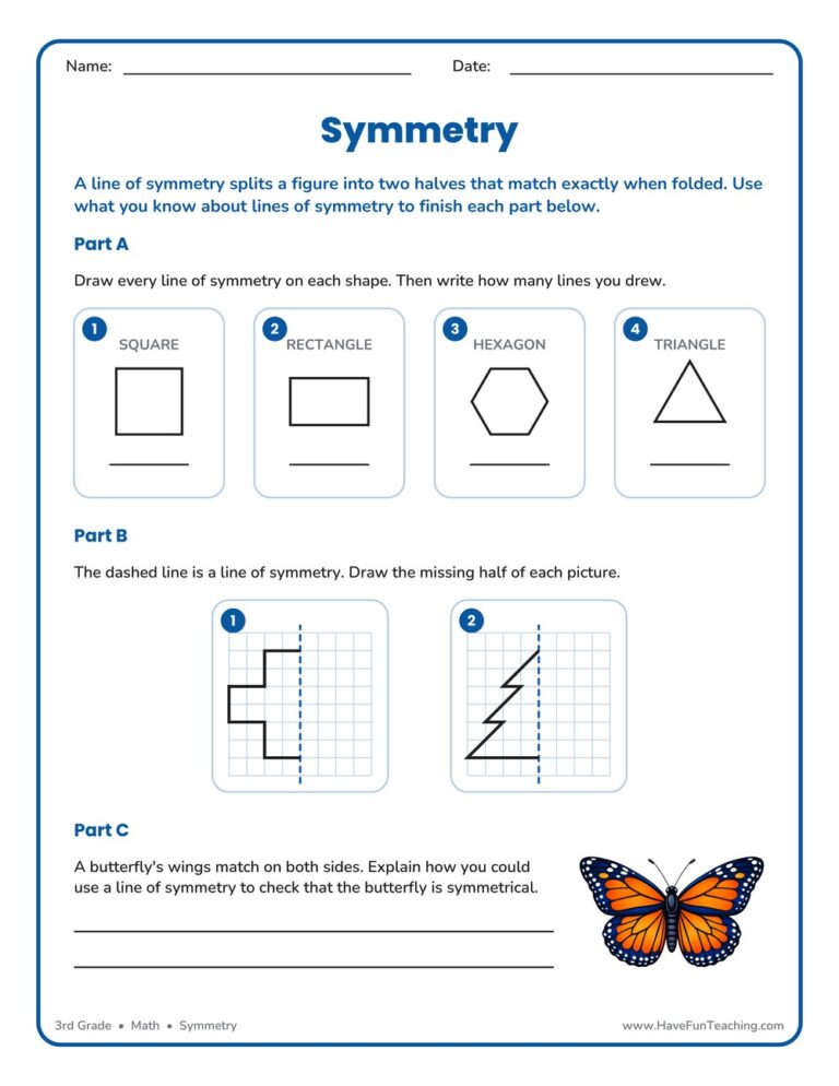 Symmetry Worksheet