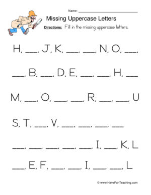 Uppercase Letter Order Worksheet