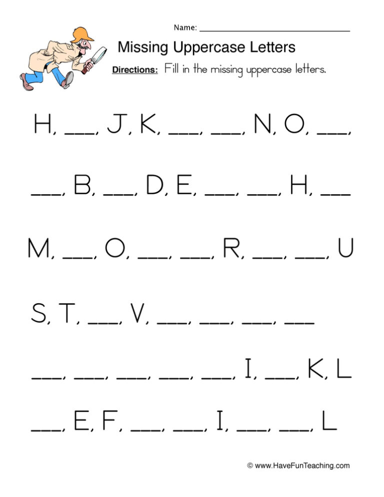 Uppercase Letter Order Worksheet