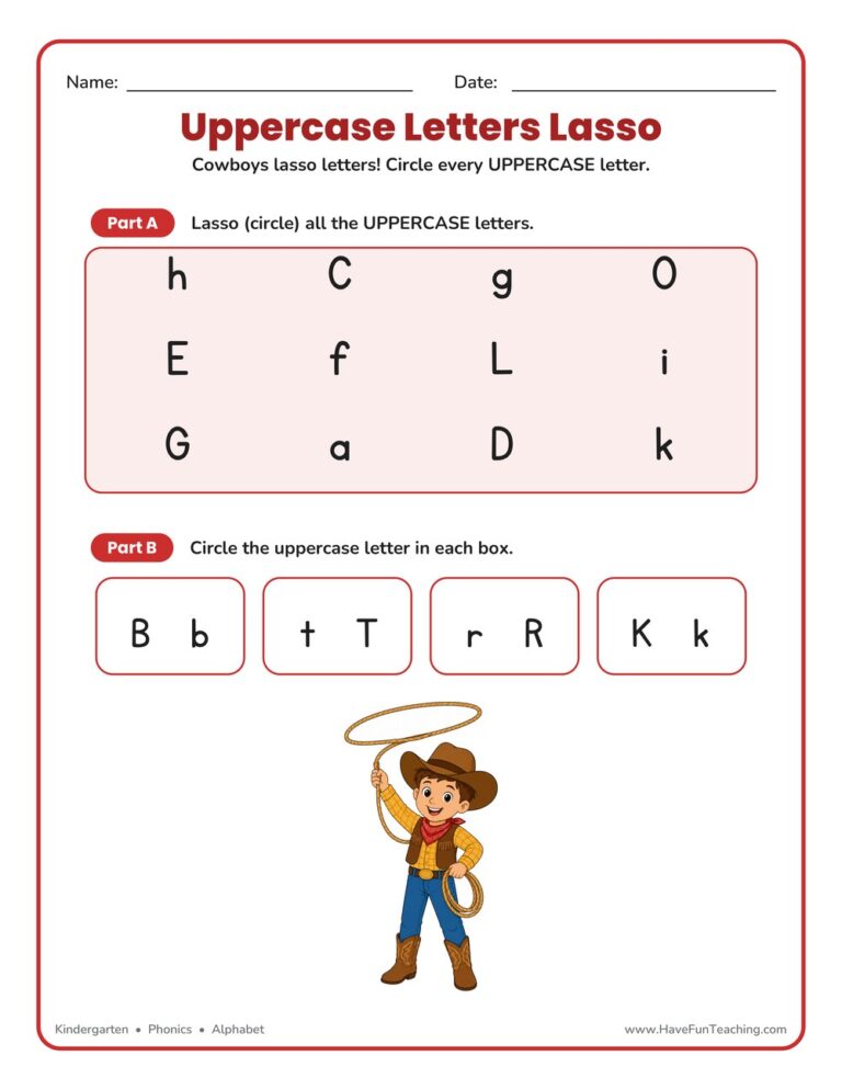 Identifying Uppercase Letters Worksheet