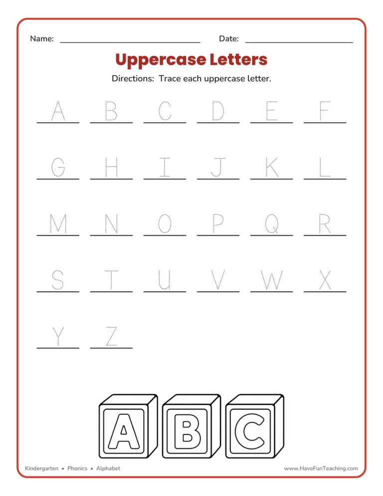 Uppercase Letters Writing Worksheet