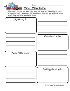 Who I Want To Be Worksheet