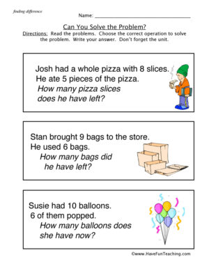 Word Problems Worksheet