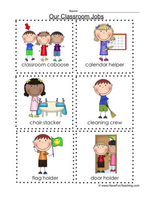 Back to School Classroom Jobs Flash Cards