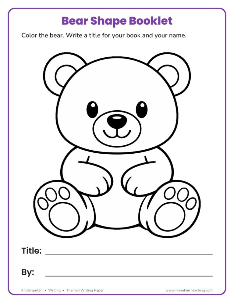 Bear Shape Book Activity