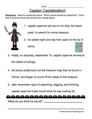 Captain Capitalization Worksheet