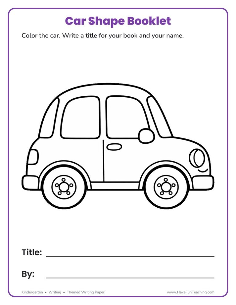 Car Shape Book Activity