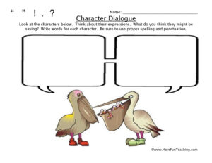 Birds Character Dialogue Worksheet
