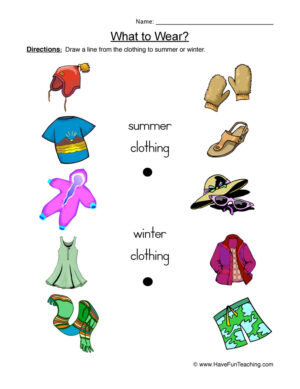Seasonal Clothing Worksheet