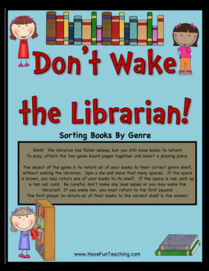 Don't Wake the Librarian Sorting Books by Genre Activity