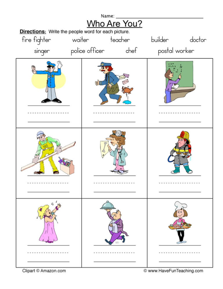 Community Workers Worksheet
