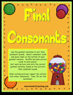 Final Consonants Activity