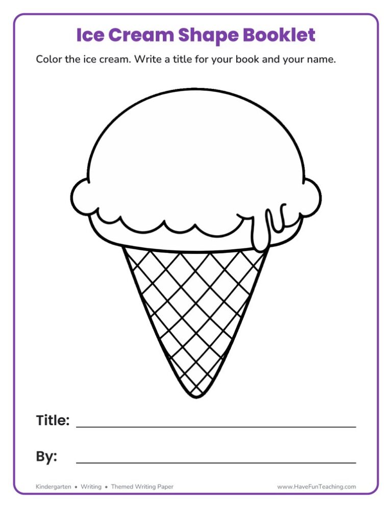 Ice Cream Shape Book Activity
