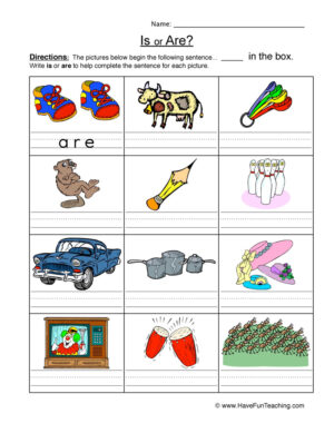 Is Are Pictures Worksheet