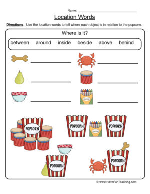 Location Words Worksheet