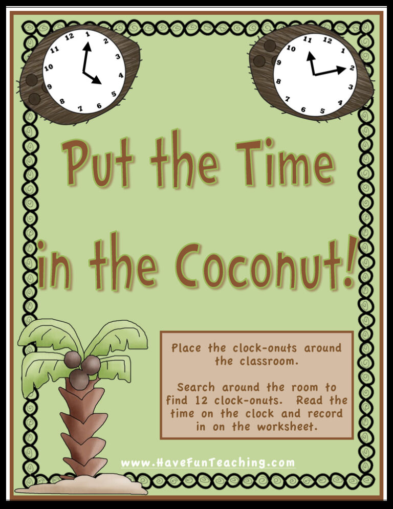 Put the Time in the Coconut Activity