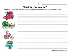 Transportation Sentence Worksheet