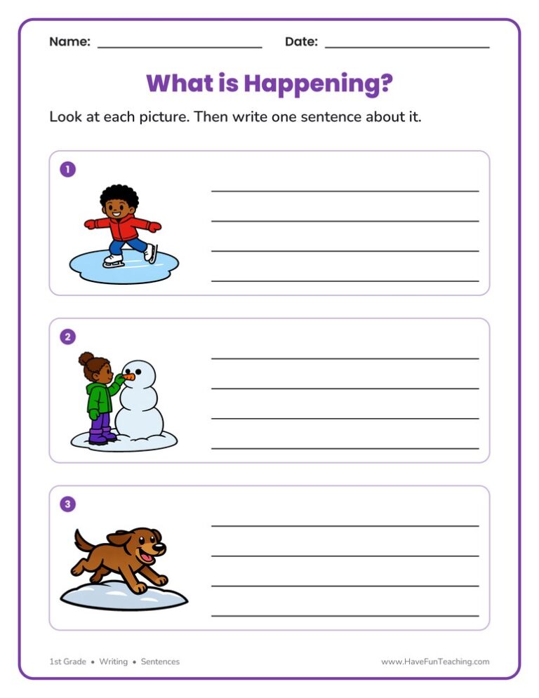 Winter Sentence Worksheet