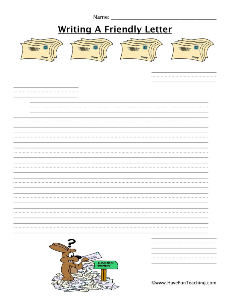 Writing a Easter Letter Worksheet