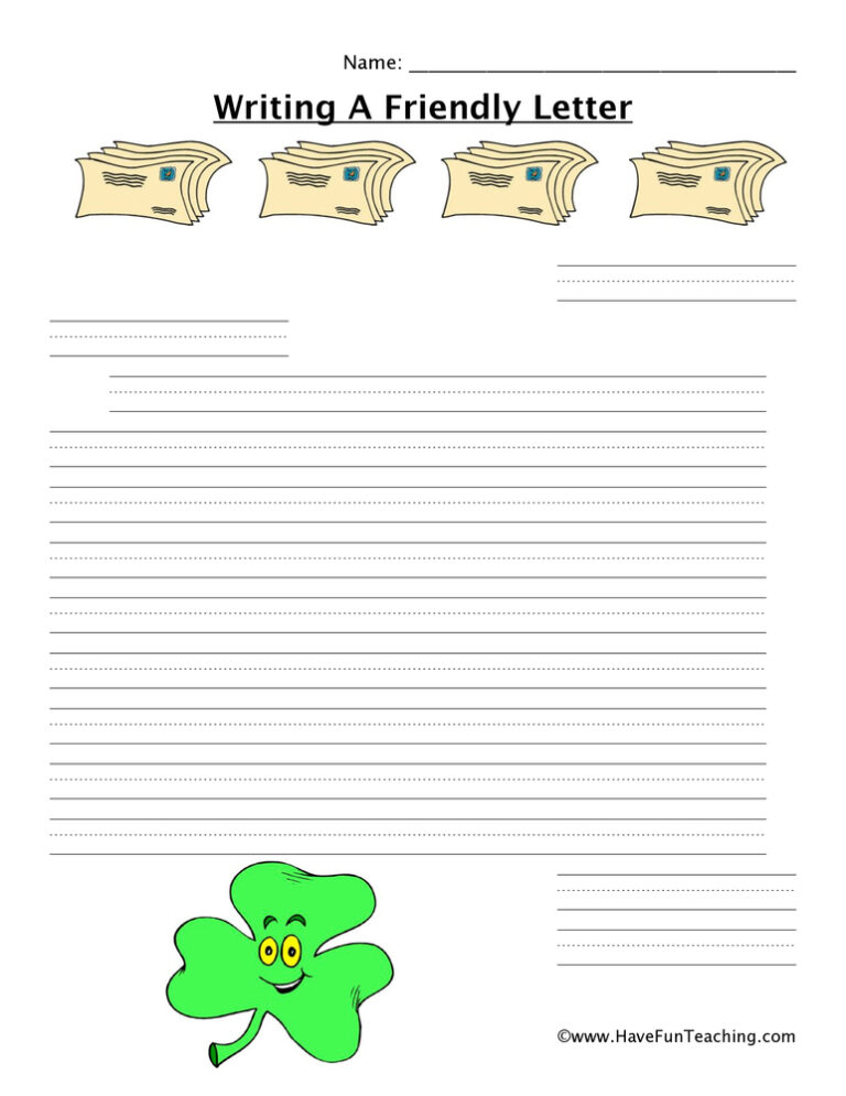 Writing a St Patrick's Day Letter Worksheet