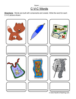 CVC Worksheet - Write the Words