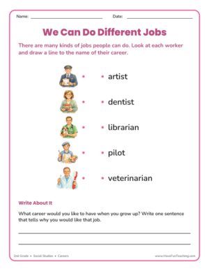 2nd Grade careers worksheet