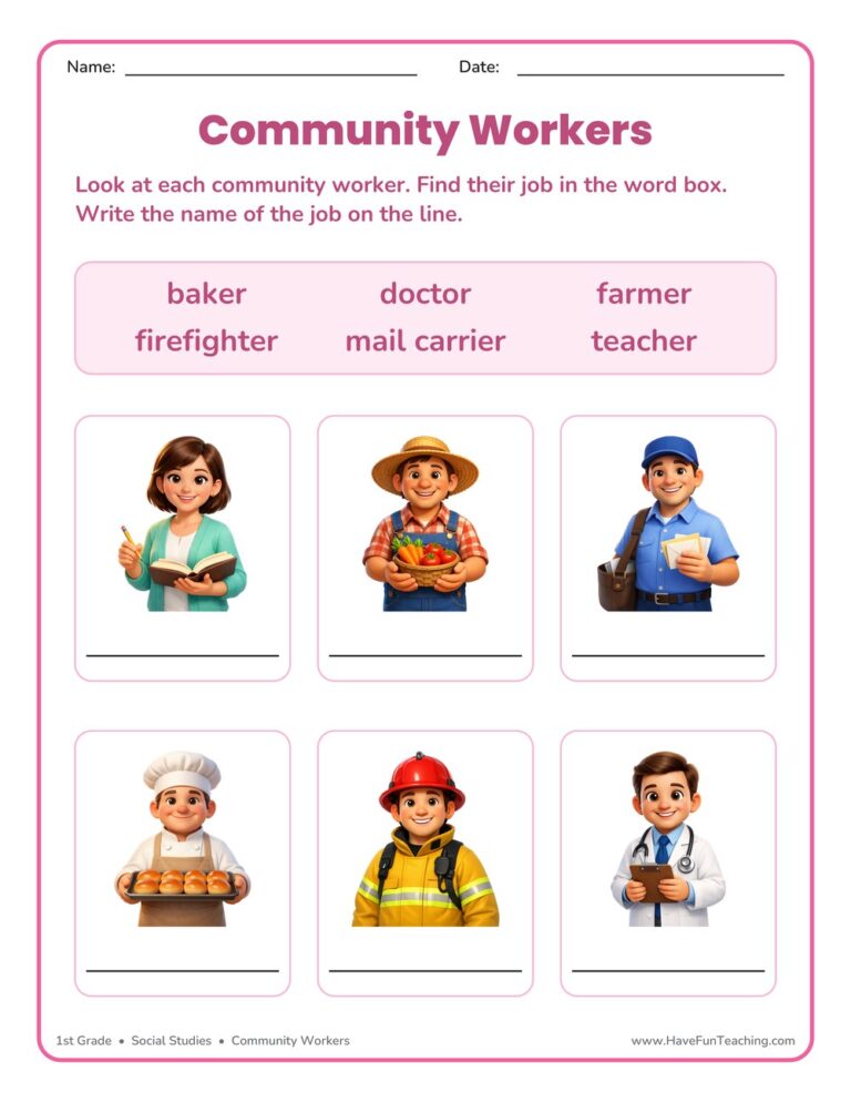 Identifying Community Workers Worksheet