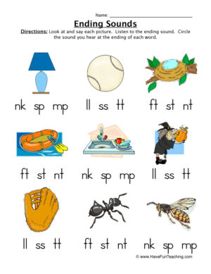 Ending Sounds Worksheet