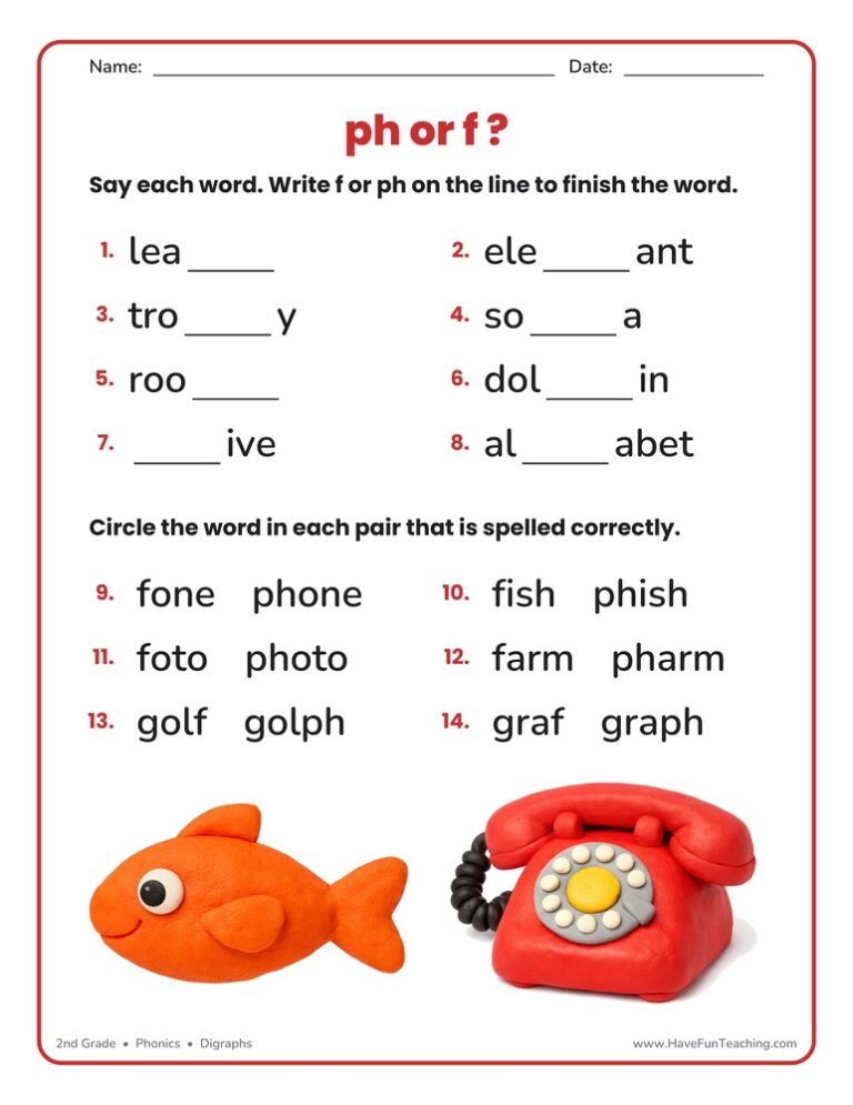 F or PH Worksheet