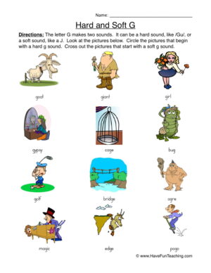 Hard Soft G Worksheet - Pictures