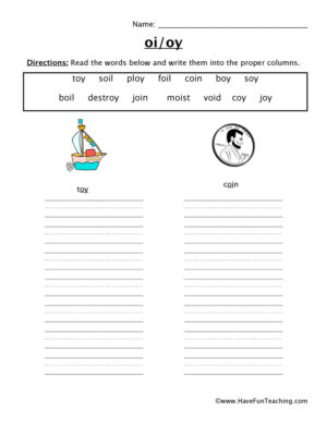 OI OY Worksheet
