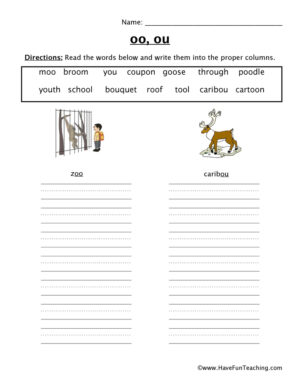 OO OU Worksheet