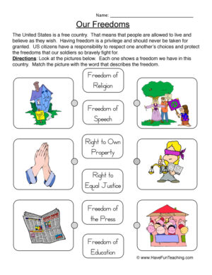 Our Freedoms Worksheet