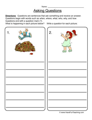 Writing Questions Worksheet