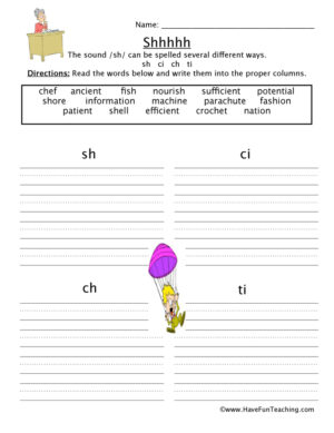 SH CI CH TI Worksheet