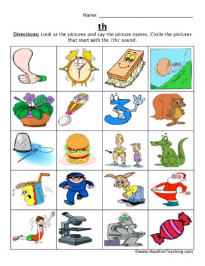 TH Picture Circle Worksheet