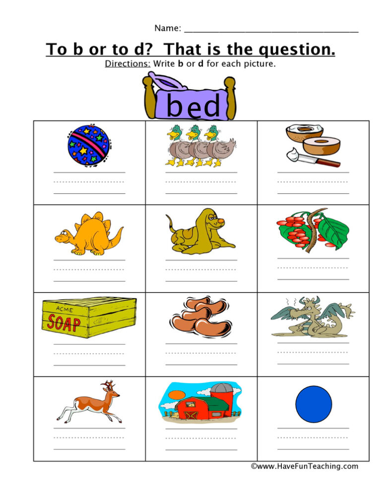 To B or to D Worksheet