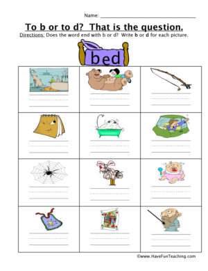 To B or to D Sounds Worksheet