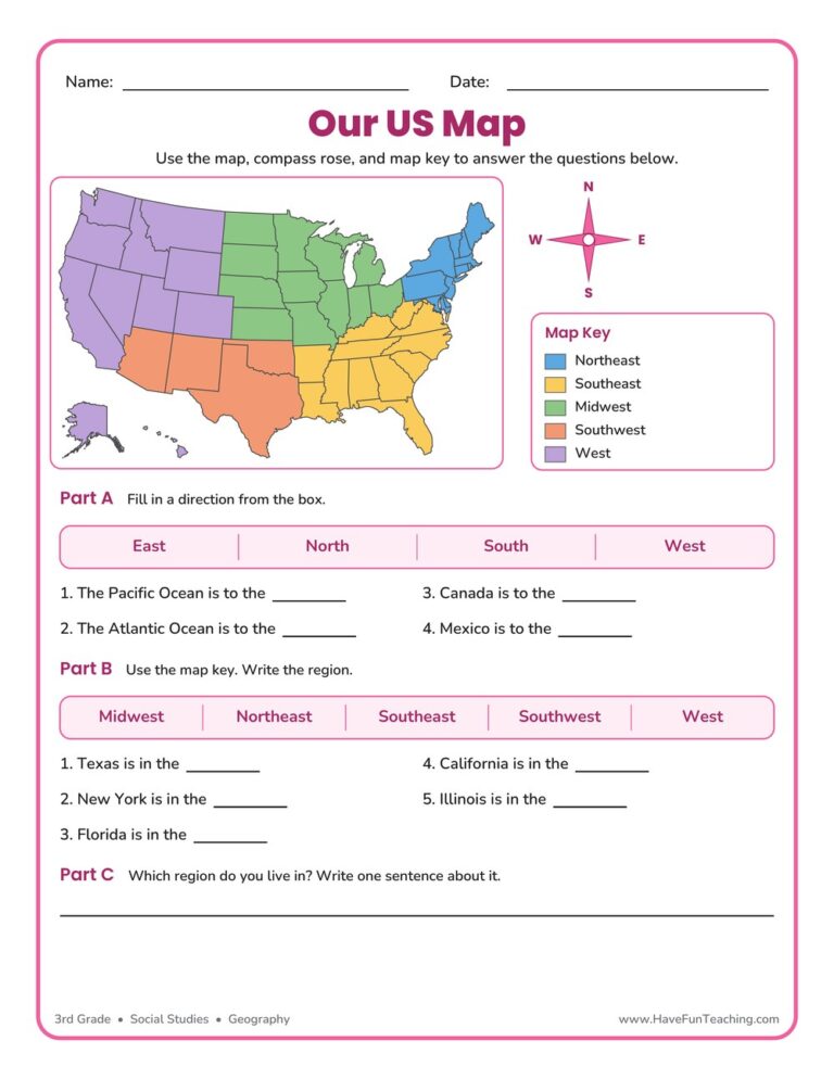 US Map Worksheet