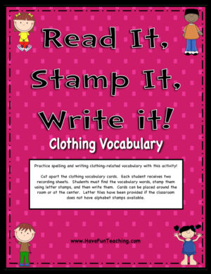 Clothing Words Activity