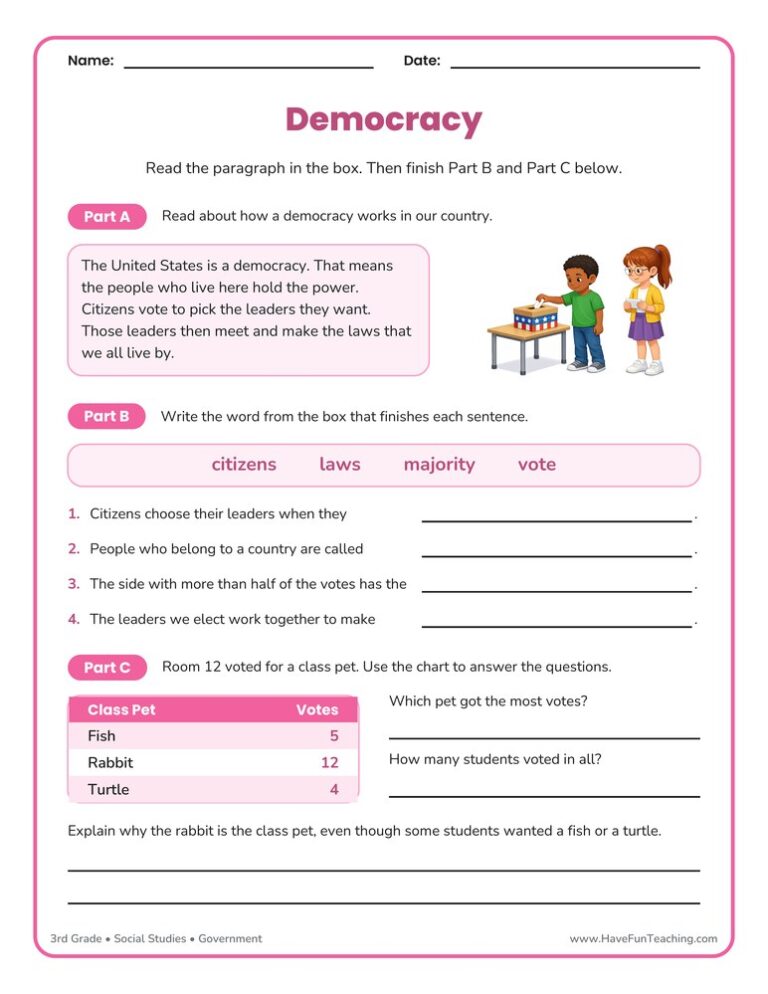 Democracy Worksheet