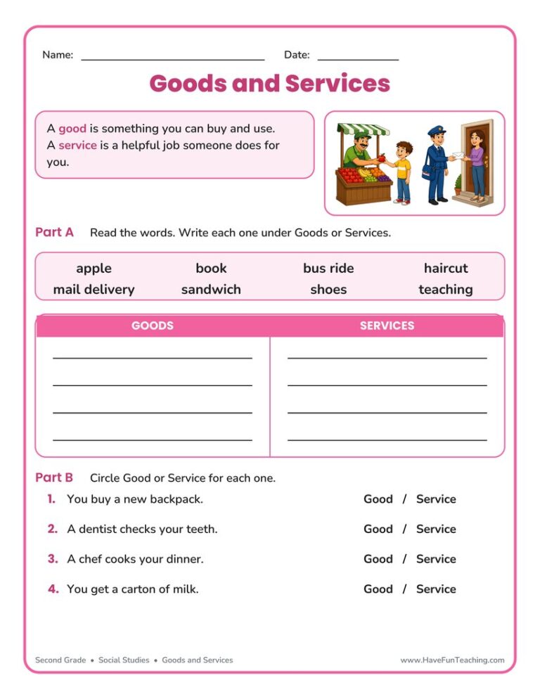 Goods and Services Worksheet