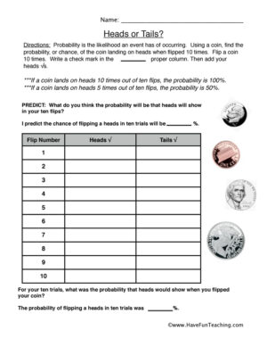 Heads or Tails Probability Worksheet